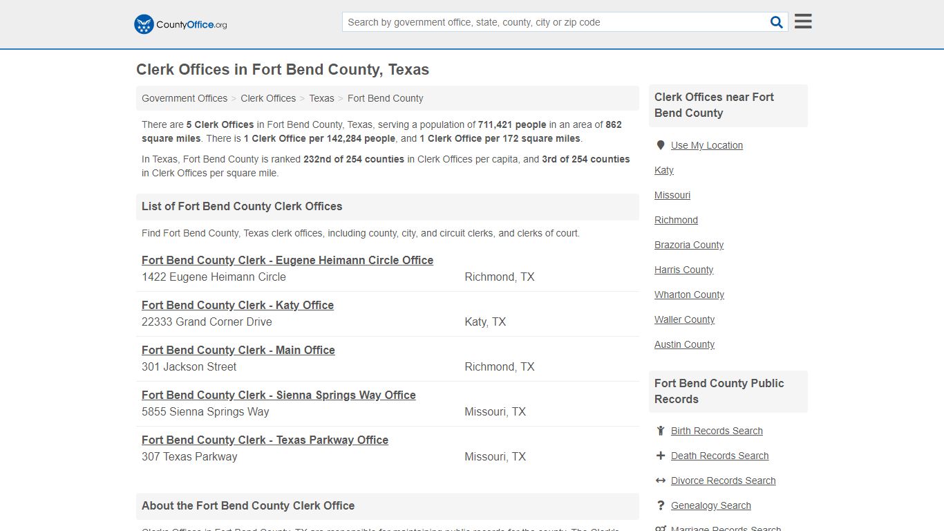 Clerk Offices - Fort Bend County, TX (County & Court Records)